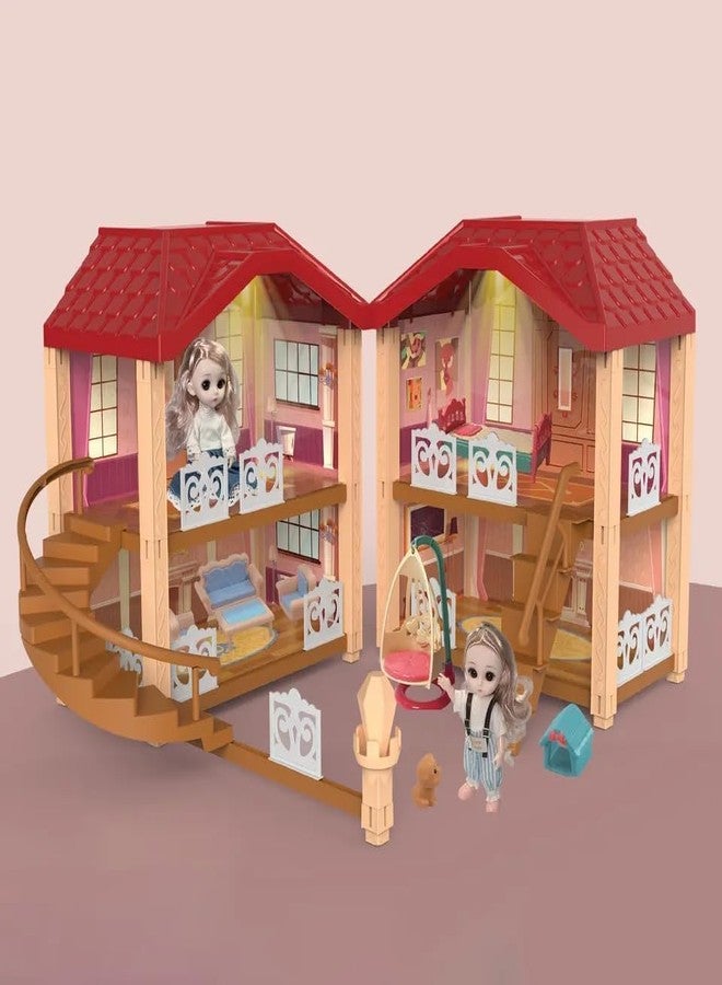Samtop Sweet Family Dollhouse with Doll House Furniture with Doll Toys Pretend Playset Toys for Girls - Image 4